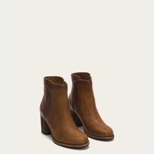 Frye Addie Double Zip in Cognac 8.5